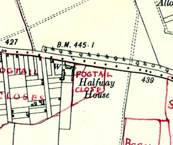 Halfway House shown on a map of 1901